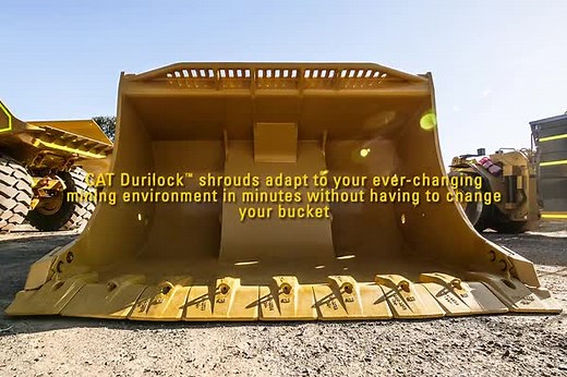Caterpillar's Durilock Lip Shroud System for underground loader buckets is a fully integrated bucket system featuring hammerless installation and maintenance-free retention of GET. Three interchangeable shroud styles enable a mining operation to quickly remove one type and replace with the type that is best suited to the loader application—without changing the base edge or retention system. For more on Cat underground hard rock vehicles: https://bit.ly/3qvthEJ | Cat Mining