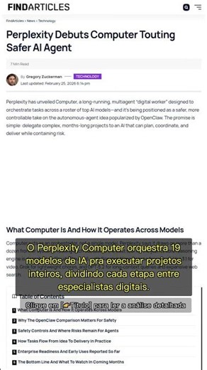 🧐👉 Perplexity Computer: O novo agente digital que pode cortar seu trampo pela metade #QixNewsAI