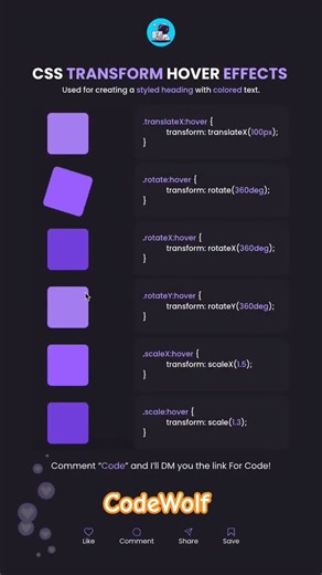 CSS Transform Hover Effects #trending #coding #shortsviral #programming #shortvideos #shortsfeed