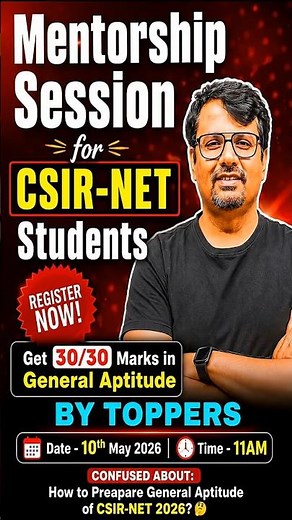 CSIR NET 2026 General Aptitude | Mentorship Session by Experts #csirnet2026