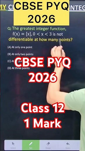 Q) The greatest integer function, f(x)=[x],0=x=3 is not differentiable at how many points?CBSE Class