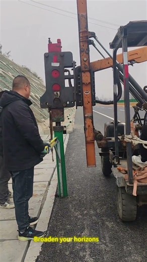 Installation of road surface fixing poles