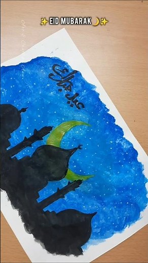 Beautiful Eid Watercolor Painting 🎨 Easy & Stunning Art #shorts