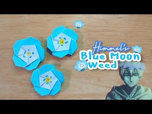 Origami Blue Moon Weeds flower tutorial | Baby blue eyes flower (Nemophila)