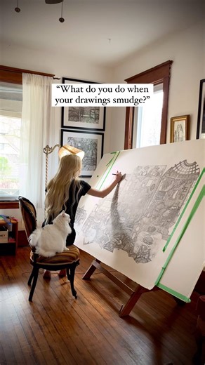 15K views · 1K reactions | This is all fineliner pen 懶 A common misconception is that I draw my drawings with pencil. However, I only use pencil VERY occasionally to make notes or to send a client a rough sketch of their commission. The pens I use do not smudge, unless I immediately run my hand over that area with quite a bit of pressure. Prints and originals available at www.annawilsonart.ca #artist #finelinerart #penandink | Anna Wilson | Facebook