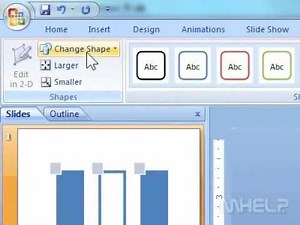 How to change a shape in a SmartArt graphic in a presentation