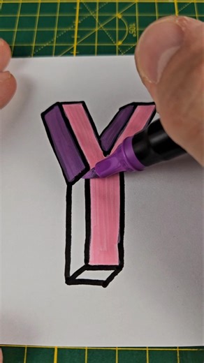 3D Letter Y Painting with Acrylic Marker