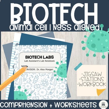 Animal Cell Organelle Label   Function|  No Prep Comprehension Worksheets | 6-8