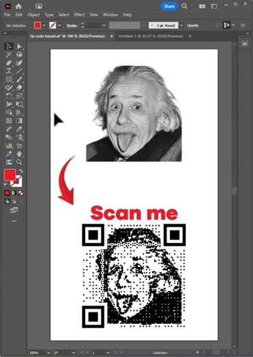 How to make QR Code art That Actually Look Creative inside adobe Illustrator #creative #qrcode
