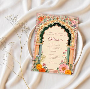 Mehndi Invitation Template Card, Dholki and Sangeet Invitation, Maiyaan Digital Template, Indian Wedding, Save the Date, Punjabi Wedding - Etsy