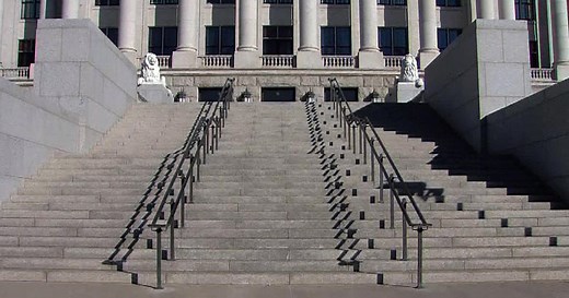 Watch: Utah man drives straight up to State Capitol building