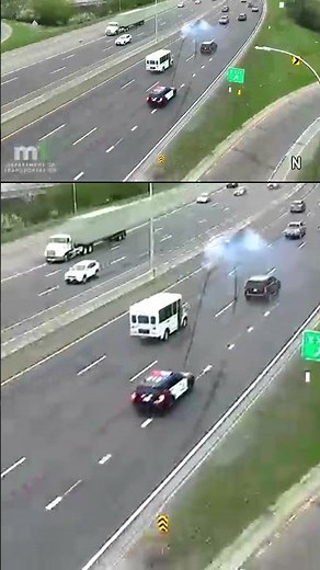 Two men dart across highway to escape police after crash