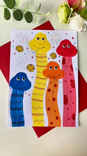 paper crafts creator on Instagram: "Title: Designing A Colorful Snake Painting #snakeart #paintingfun #diyart #creativepainting #handmadeart #funprojects #animalpainting #kidsart #colorfuldesigns #paintingideas #artforkids #homemadeartwork #creativeideas #snakepainting #artisticfun"