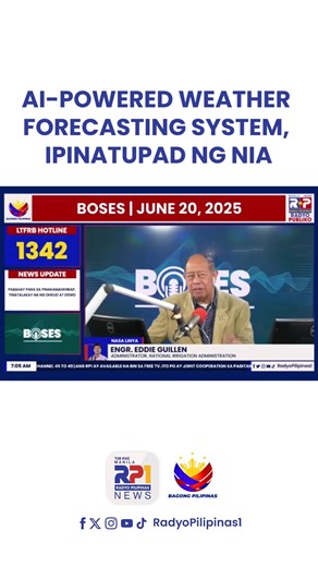 1.3K views | #Boses | AI-powered na weather forecasting system ng NIA, hindi lamang nagsisilbing gabay sa pagtukoy ng dami ng buhos ng ulan, kundi nagagamit ding gabay sa pagdisenyo ng mga bagong dam gamit ang precipitation data nito sa nakalipas na 10 taon. #RP1News #RadyoPilipinas #RadyoPubliko | Radyo Pilipinas | Facebook