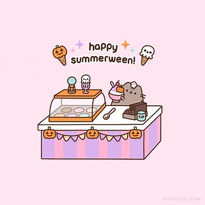 Happy summerween! 🎃🍦☀️ | Pusheen