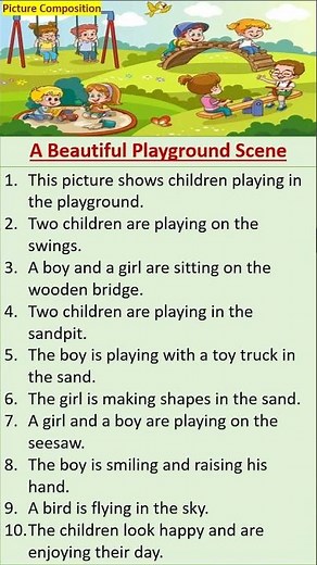 Grade 1-Picture composition- Playground scene #grammar #english #shorts #viral
