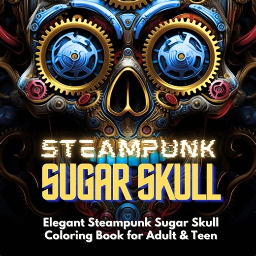 Steampunk Sugar Skull Coloring Book: Printable Pages (digital Download) - Etsy