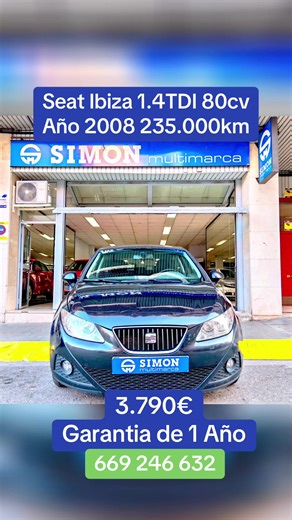 #parati #simonmultimarca #coches #seatibiza #tdi Garantia de 12 meses En stock para entrega inmediata Atendemos con cita previa 669246632 C/ Nadal Meroles 24 Lleida este anuncio no es vinculante, puede contener errores, se muestra a titulo informativo y no contractual