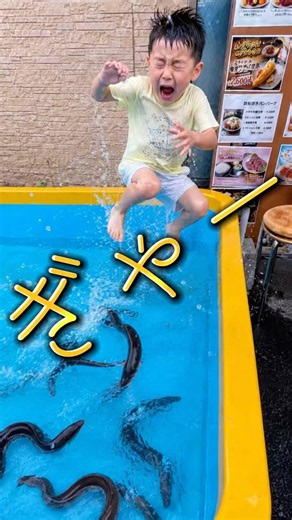 The best way to use typhoon rain. #Typhoon #Eel #Kids #Nature #Rainwater