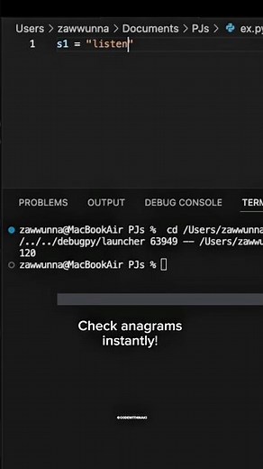 Check Anagrams in One Line | Python Trick #shorts