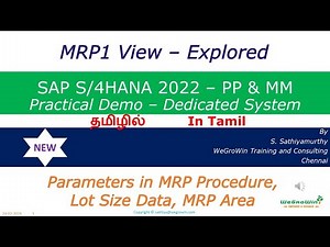 03-16 MRP1 View in Material Master – SAP S/4HANA PP MM Course with Demo in Tamil
