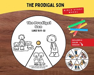 Prodigal Son Bible Story Wheel Craft | Luke 15:11–32 Christian Printable | Lost Son Parable Activity for Kids | Forgiveness Bible Lesson - Etsy