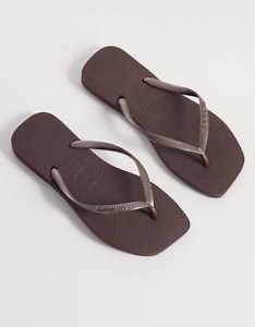 Havaianas slim square toe flip flops in brown | ASOS