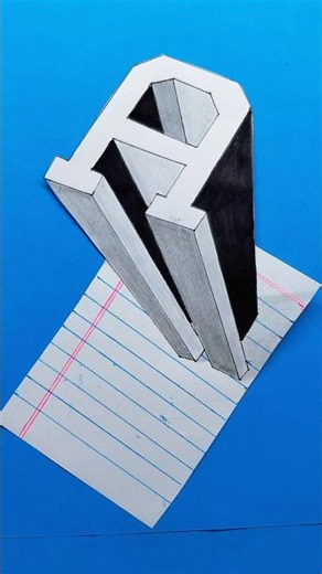 How to draw a 3D Letter 'A' Real Optical illusion drawing 🤔 #shorts