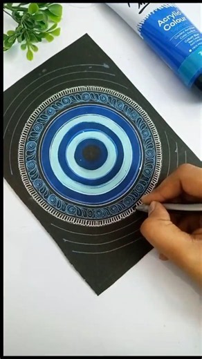 Easy 🧿 Mandala ✨ Art 🌿 For Beginners 🥰#art #yoodelhi #mandalaart #drawing #painting #mandala #lippan