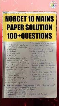 NORCET 10 Mains Paper Solution 2026 | Memory Based Questions + Full Analysis #missionhigh #norcet11