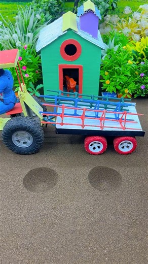 🔥 Real Working Mini Tractor Builds Strong Cement Pillar | DIY Construction Machine 🚜 #shorts