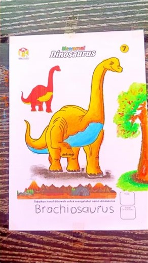 WOW ‼️ Mewarnai hewan dinosaurus Brachiosaurus