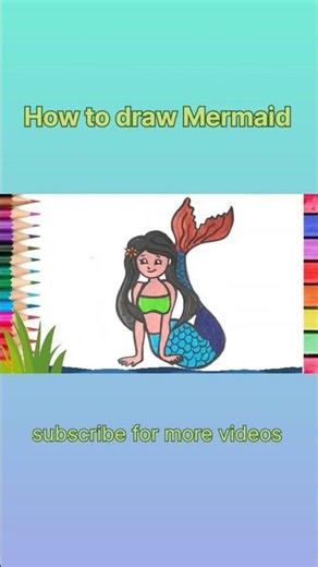Easy mermaid drawing step by step tutorial