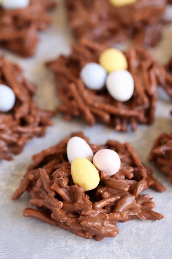 No-Bake Chocolate Bird's Nest Cookies Recipe - Six Sisters' Stuff