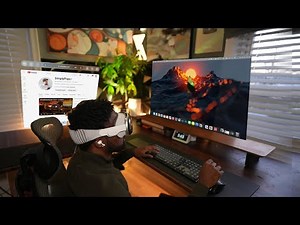 Modern Desk Setup with Apple Vision Pro | Minimal Workspace