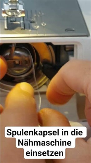 Spulenkapsel in die Nähmaschine einsetzen