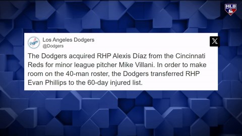 Dodgers acquire Alexis Díaz in trade with Reds