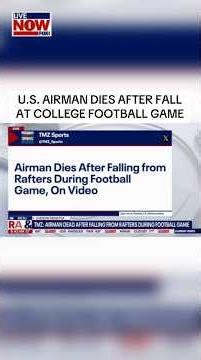 An Air Force service member died after falling from the rafters during a pregame demonstration.