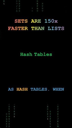 Why Set Is 150x Faster Than List in Python #hashtables #sets #lists #python #shorts