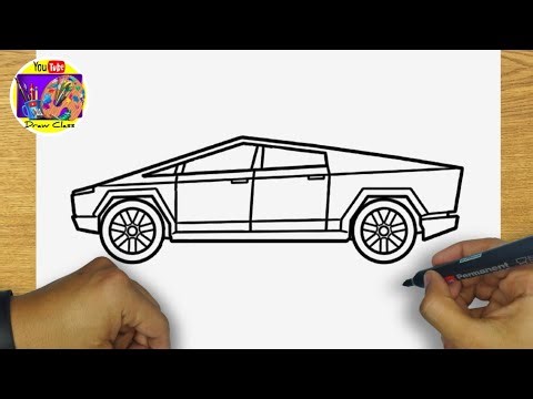 HOW TO DRAW CYBERTRUCK STEP BY STEP | DRAWING TESLA CYBERTRUCK EASY