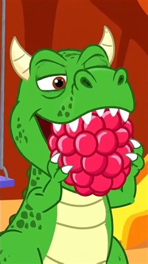 Messy Dragon Eats Giant Raspberry! 🐉🍓😂
