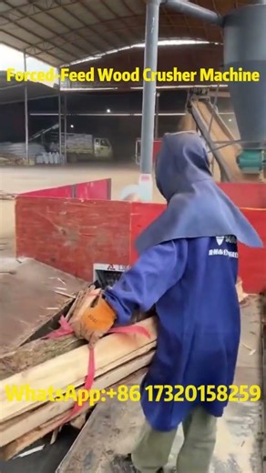Powerful Forced-Feed Wood Crusher | High Efficiency Wood Shredding Machine#woodcrusher #crusher