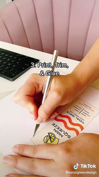 Juice Label Design Process with Canon Printer