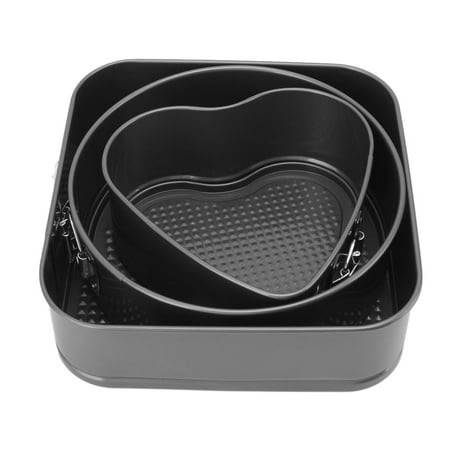 Cake Pan, 3Pcs Carbon Steel Round Heart Square Shape Stainless Steel Springform Buckle Cake Pan Set  For Coffee Cake For Kitchen 18/20/22,20/22/24,22/24/26,24/26/28 - Walmart.ca
