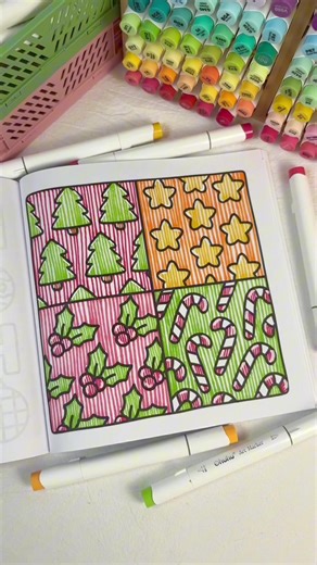 Simple Line Coloring Effect for Christmas Patterns