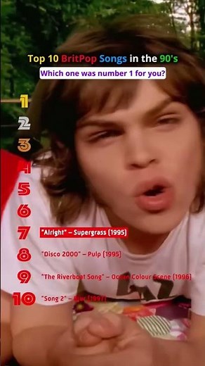 Top 10 britpop songs in the 90s [PT1] #rockmusic #top10 #britpop #alternativerock #90smusic #90srock