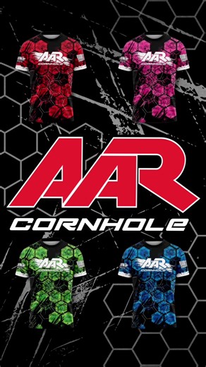 Honeycomb jerseys are available now! Check them out at aarcornhole.com! 🔥 #AARCornhole #BuiltDifferent #TeamAAR