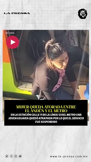 ⚠️🚇 Nuevamente la Línea 12 del Metro es el lugar donde un accidente ocurre, esta vez fue en la estación Calle 11 donde una joven usuaria quedó atrapada entre el piso del andén y un vagón del Metro. Debido al incidente se suspendió de manera breve el servicio de la Línea 12 del Metro CDMX, que corre de Tláhuac a Mixcoac, para poder rescatar a la joven, tras lo cual se reportaron aglomeraciones en las estaciones del Metro. . . . #Metro #CDMX | La Prensa