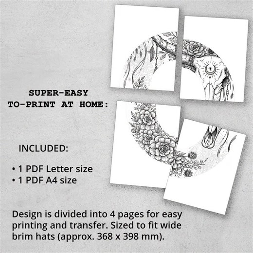 Boho Cow Skull Hat Design PNG, Mystic Laser Engraving Template, Celestial Western Fedora Design - Etsy