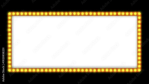 marquee light board sign retro animation.